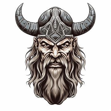 Viking head illustration isolated on white