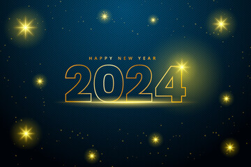 2024 happy new year background banner vector. New year celebration concept for greeting card, banner and post template.