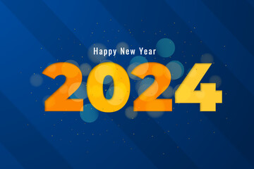 2024 happy new year background banner vector. New year celebration concept for greeting card, banner and post template.