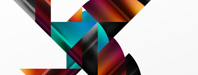 Minimalistic elegance shines through in this metallic background, showcasing composition of circles and triangles, creating geometric masterpiece