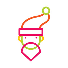 Colourful Christmas Santa Clause Icon 