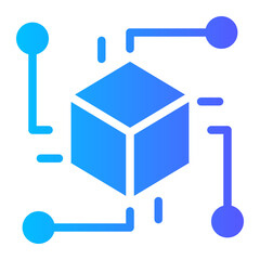 Fototapeta premium blockchain gradient icon