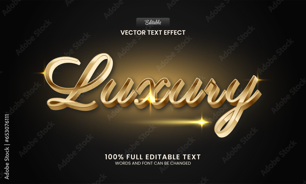 Canvas Prints design editable text effect, luxury 3d vector illustration
