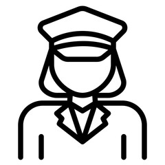  conductor, train, travel, transportation, driver, woman, avatar Icon, Line style icon vector illustration, Suitable for website, mobile app, print, presentation, infographic and any other project.