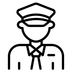  conductor, train, travel, driver, transport, man, avatar Icon, Line style icon vector illustration, Suitable for website, mobile app, print, presentation, infographic and any other project.