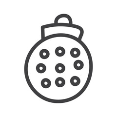 Black & White Handdrawn Doodle Christmas Hanging Ball Icon 