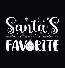 Hand drawn Santa's favorite lettering