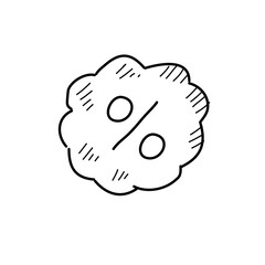 discount order badge of hand drawn e-commerce icons