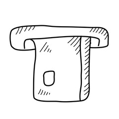debit payment of hand drawn e-commerce icons