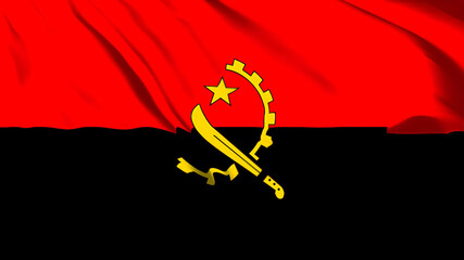アンゴラの国旗がはためいています。