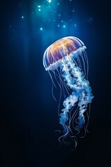 Pacific sea nettle jelly, Chrysaora, fuscescens, vertical; Pacific sea, nettle jelly, back-flip; jellyfish, vertical background
