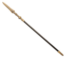 Spear or javelin isolated on white background, Sliver spear with long blade on White Background PNG File. - obrazy, fototapety, plakaty