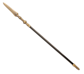 Spear or javelin isolated on white background, Sliver spear with long blade on White Background PNG File.