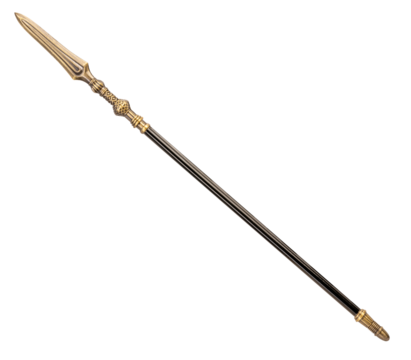 Spear or javelin isolated on white background, Sliver spear with long blade on White Background PNG File.