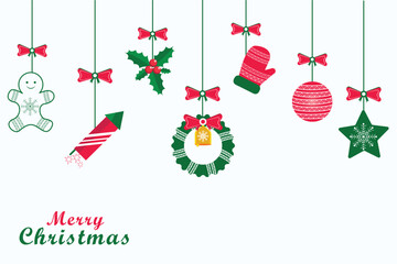 Christmas ornament hanging  Color With white background