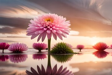 pink lotus flower  and generated AI
