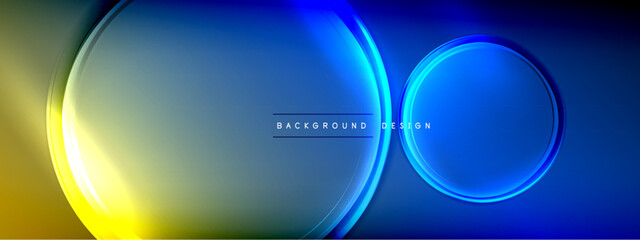 Vector abstract background - liquid transparent bubble shapes on fluid gradient with shadows and light effects