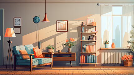 Illustration of a cozy corner in the house