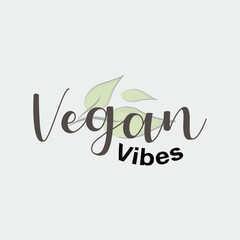 Vegan Vibes Typography T-Shirt Design