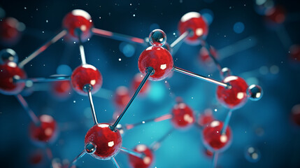3d model of molecule, molecule, chemistry, atoms, Ai generated - obrazy, fototapety, plakaty