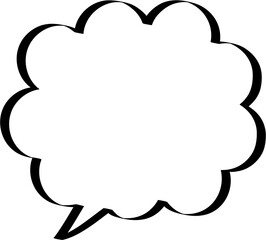 Black and white speech bubble balloon icon sticker memo keyword planner text box banner, flat png transparent element design