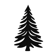 Naklejka na ściany i meble Black and white logo of a fir tree.