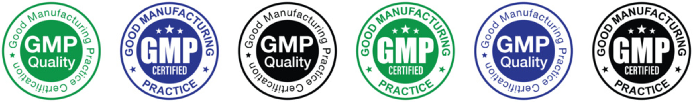 GMP (Good Manufacturing Practice) certified round stamp on white background - Vector, Gmp certified vector stamp isolated on white background, certified round stamp on white background - Vector