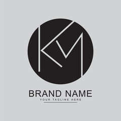 abstract logo design, km logo logo design, company, brand, name