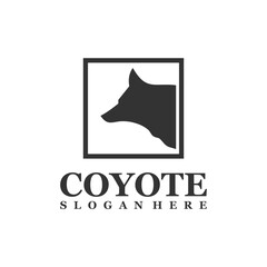 Wolf Head logo design Vector. Coyote logo design template Illustration