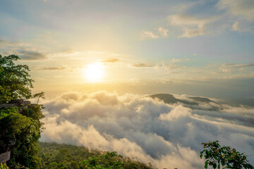 Beautiful view at Pha Mo E Daeng National Park in the morning.