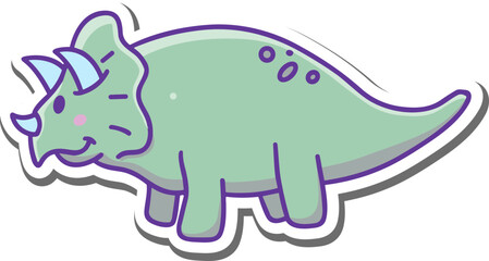 Cute Dinosaur Stickers Illustration