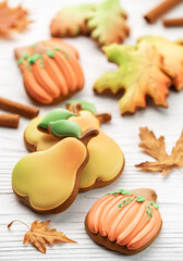 Multicolored autumn homemade cookies