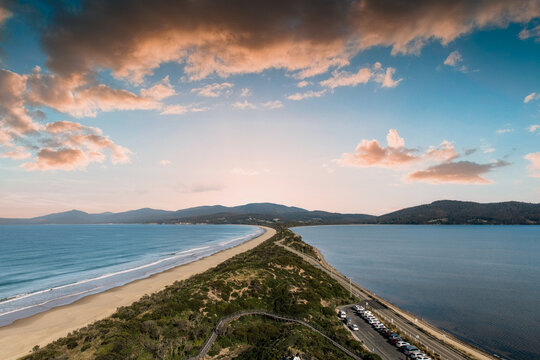 The Neck Game reserve Lookout, located on Bruny Island, Tasmania, Australia.