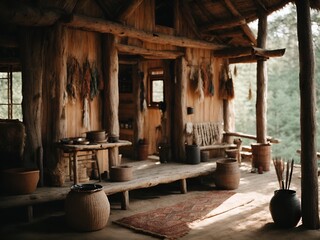 native american traditional house with natural views