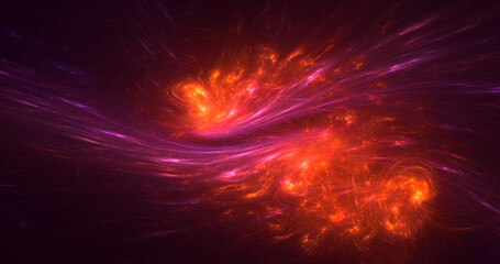 Obraz premium 3D manual rendering abstract fractal electromagnetic background 