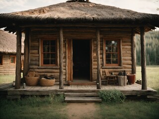 Fototapeta na wymiar native american traditional house with natural views