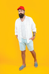 adult cool casual man isolated on yellow. cool casual man in studio. cool casual man