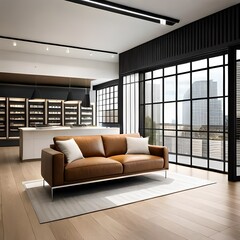 modern living room with sofa