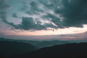 sunset in the mountains