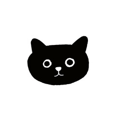 Doodle cute Black cat illustration 