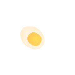 Boiled half egg cartoon oil pastel style