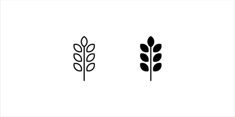 Farm wheat ears icons set vectors template. color editable on white background. eps 10