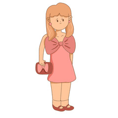 girl wearing pink dresses 