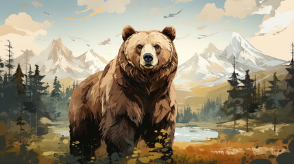 Obraz premium bear in wild forest