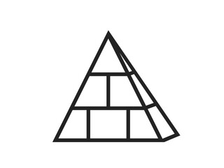 Pyramid Chart. Flat Vector Icon illustration. Simple black symbol on white background. Black pyramids Egyptian icon. Simple illustration of tourism black pyramids Egyptian vector icon