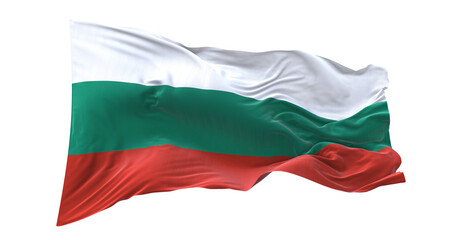 3d illustration flag of Bulgaria. Bulgaria flag waving isolated on white background with clipping path. flag frame with empty space for your text.