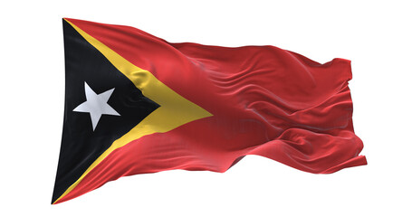 3d illustration flag of Timor leste. Timor leste flag waving isolated on white background with clipping path. flag frame with empty space for your text.