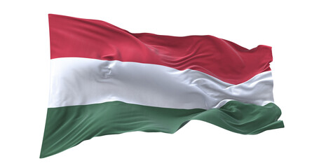 3d illustration flag of Hungary. Hungary flag waving isolated on white background with clipping path. flag frame with empty space for your text.