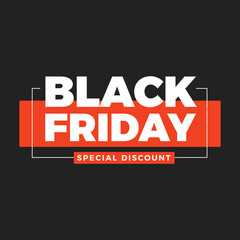 Fototapeta premium Black Friday Sale banner. Modern minimal design with black and white typography. Template for promotion, advertising, web, social and fashion ads. typography text illustration isolated on black.
