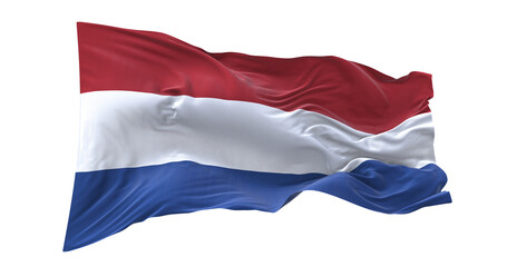 3d illustration flag of Netherlands. Netherlands flag waving isolated on white background with clipping path. flag frame with empty space for your text.